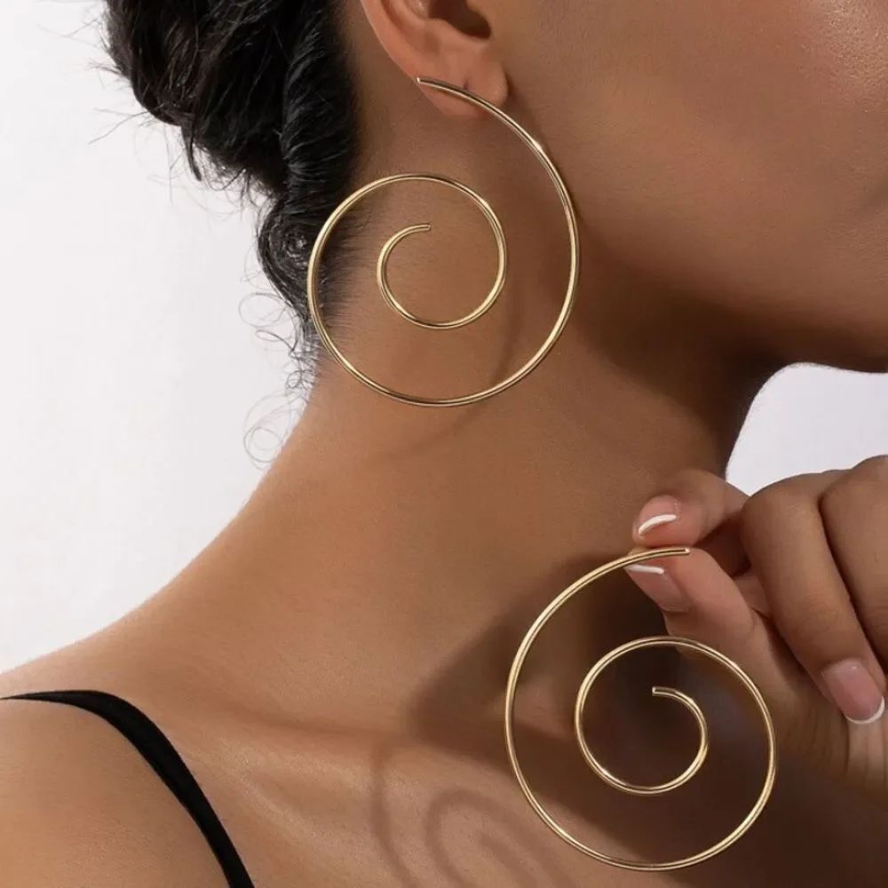 3for$20 2pcs/set of elegant geometric spiral shaped metal earrings